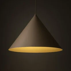 TK Lighting Hængelampe Cono, 1 lyskilde, Ø 50 cm, sand, E27