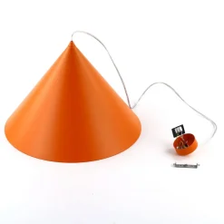 TK Lighting Hængelampe Cono, 1 lyskilde, Ø 50 cm, orange, E27