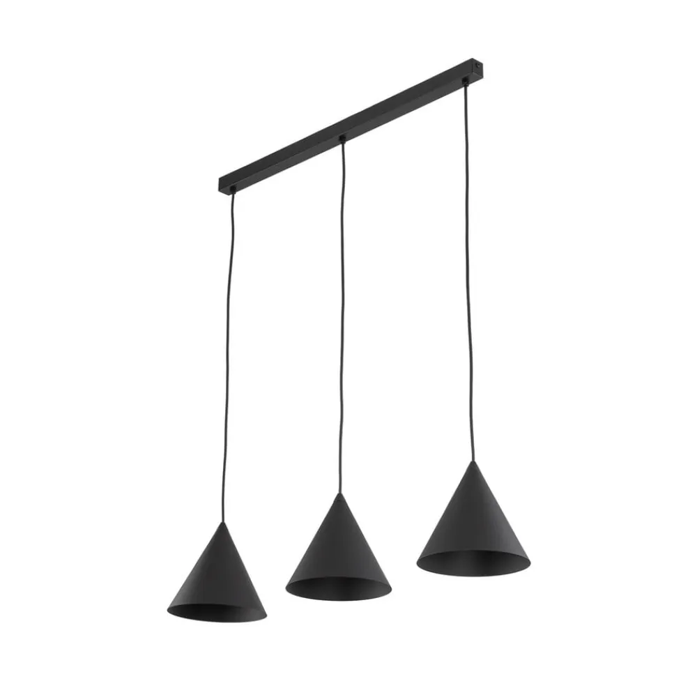 Hængelampe Cono, 3 lyskilder, sort, E27^TK Lighting