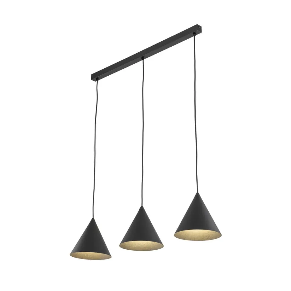 Hængelampe Cono, 3 lyskilder, sort, E27^TK Lighting