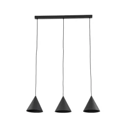 Hængelampe Cono, 3 lyskilder, sort, E27^TK Lighting