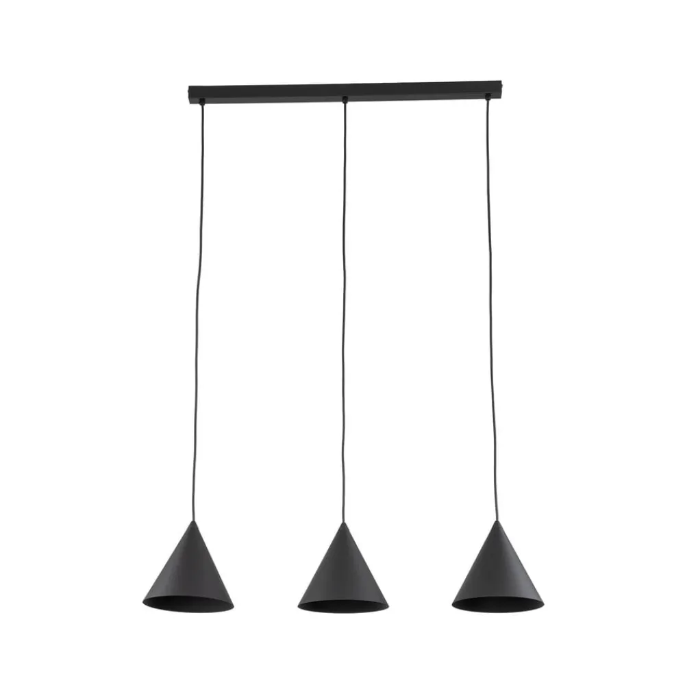 Hængelampe Cono, 3 lyskilder, sort, E27^TK Lighting