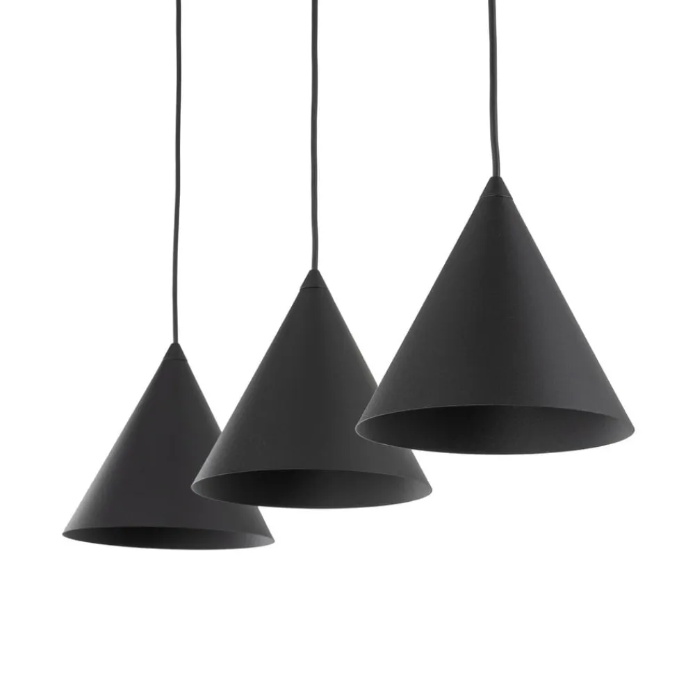 Hængelampe Cono, 3 lyskilder, sort, E27^TK Lighting