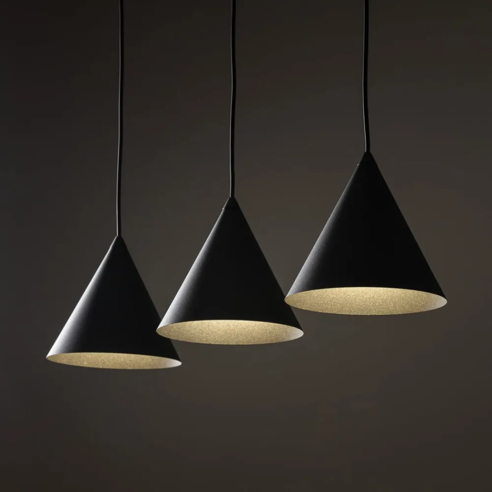 Hængelampe Cono, 3 lyskilder, sort, E27^TK Lighting