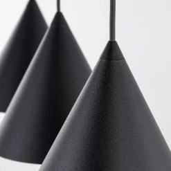 Hængelampe Cono, 3 lyskilder, sort, E27^TK Lighting