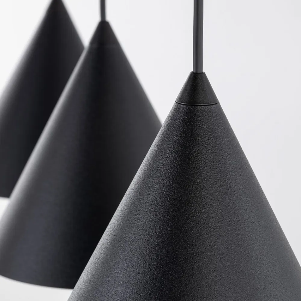 Hængelampe Cono, 3 lyskilder, sort, E27^TK Lighting