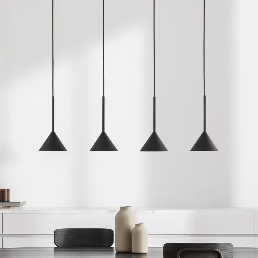 TK Lighting Pendellamper|Pendellamper>Hængelampe Cono Mini, 4 lyskilder, sort, E27