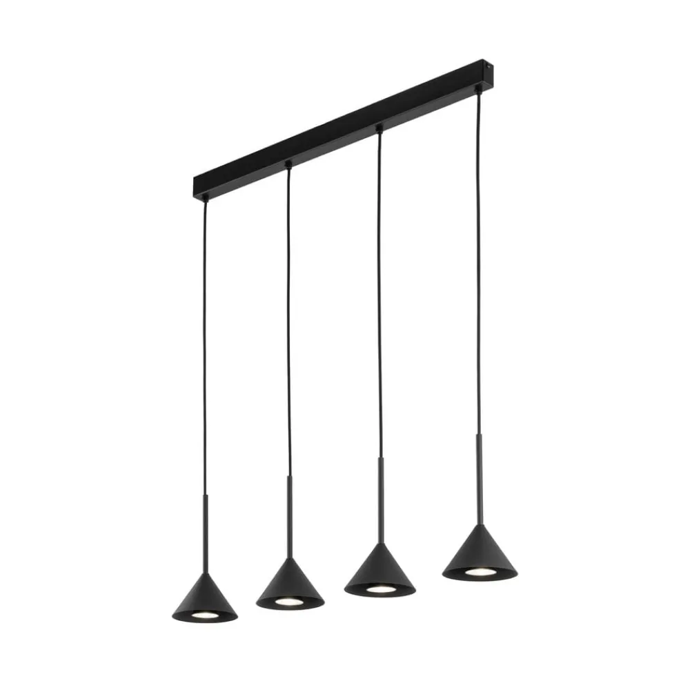 TK Lighting Pendellamper|Pendellamper>Hængelampe Cono Mini, 4 lyskilder, sort, E27