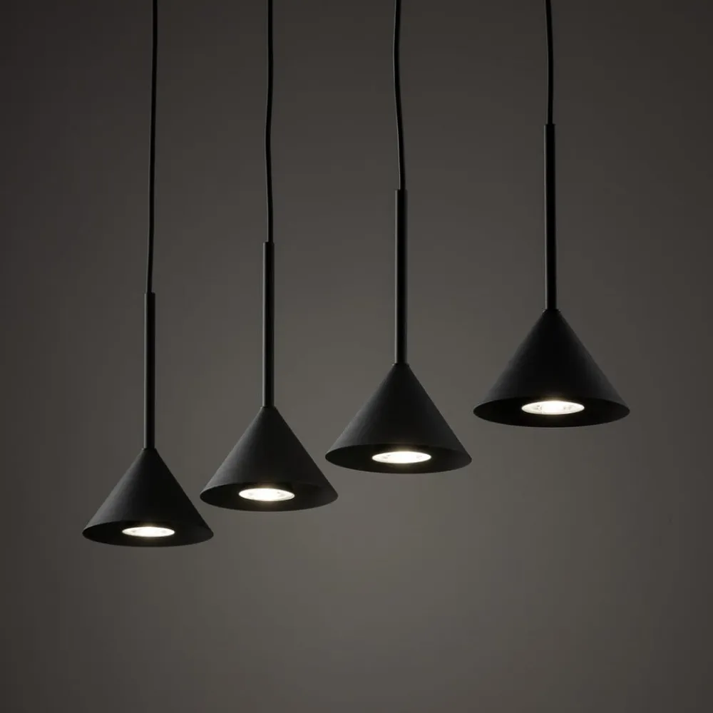 TK Lighting Pendellamper|Pendellamper>Hængelampe Cono Mini, 4 lyskilder, sort, E27