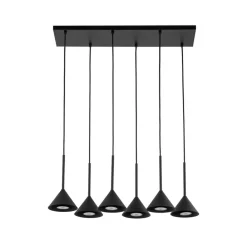 TK Lighting Hængelampe Cono Mini, 6 lyskilder, sort, E27