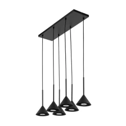 TK Lighting Hængelampe Cono Mini, 6 lyskilder, sort, E27