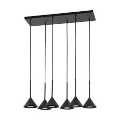 TK Lighting Hængelampe Cono Mini, 6 lyskilder, sort, E27