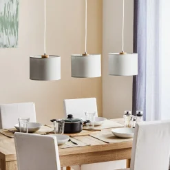 Hængelampe Corralee, grå, 3 lyskilder^BRITOP Hot