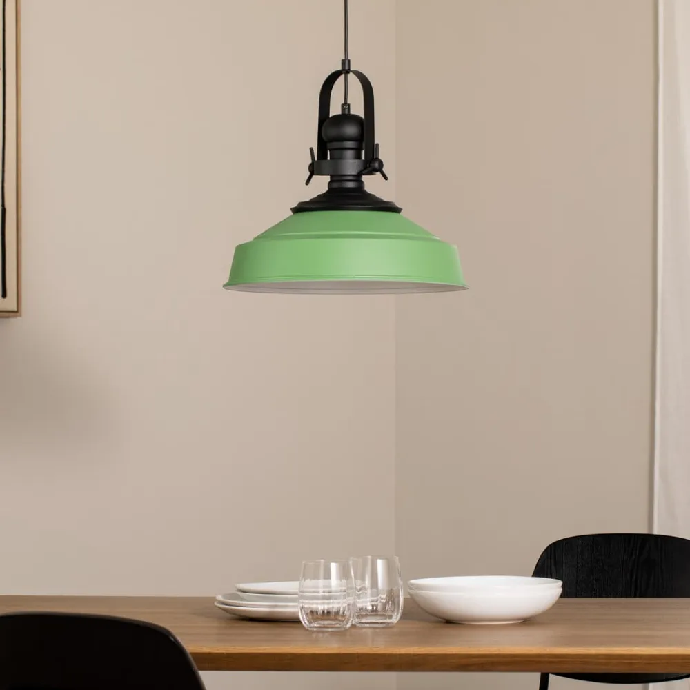 Opviq Hængelampe Craft, grøn, metal, Ø 41 cm, E27