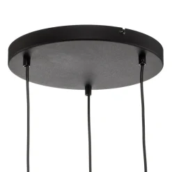 TK Lighting Hængelampe Cubus, Ø 50 cm, 3 lyskilder, klar/honningbrun, glas