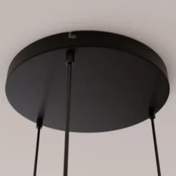 TK Lighting Hængelampe Cubus, Ø 50 cm, 3 lyskilder, klar/honningbrun, glas