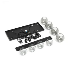 Hængelampe Cubus, 95 cm lang, 8 lyskilder, røggrå, glas^TK Lighting Clearance