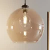 TK Lighting Hængelampe Cubus, rav, glas, Ø 30 cm, E27