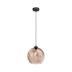 TK Lighting Hængelampe Cubus, rav, glas, Ø 30 cm, E27