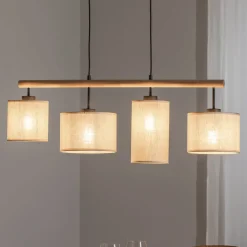 Hængelampe Deva Nature, 4 lyskilder, tekstil^TK Lighting Online