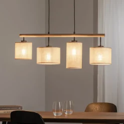 Hængelampe Deva Nature, 4 lyskilder, tekstil^TK Lighting Online
