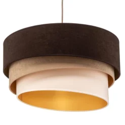 Duolla Hængelampe Devon, brun/beige/ecru/guld Ø45cm