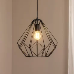 Opviq Hængelampe Diamond, sort, metal, Ø 37 cm, E27