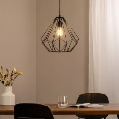 Opviq Hængelampe Diamond, sort, metal, Ø 37 cm, E27