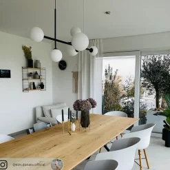 Hængelampe Dione, 6 lyskilder, sort^ALDEX