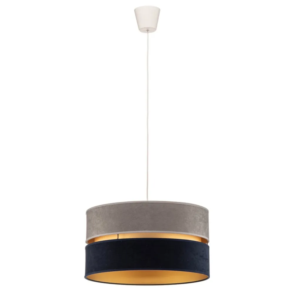 Duolla Hængelampe Duo marineblå/grå/guld Ø40cm 1flammig