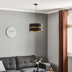 Hængelampe Duo, sort/guld, Ø40cm, 1 lyskilde^Duolla Online