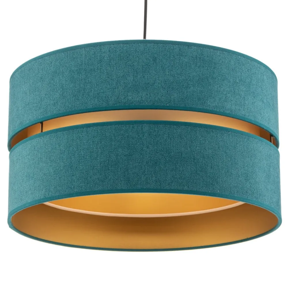 Hængelampe Duo, turkis/guld, Ø40cm, 1 lyskilde^Duolla Clearance
