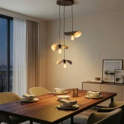 Opviq Hængelampe Eger, 3 lyskilder, sort, metal, Ø 50 cm