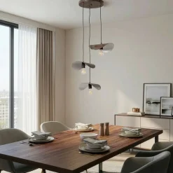 Opviq Hængelampe Eger, 3 lyskilder, sort, metal, Ø 50 cm