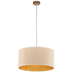 Duolla Hængelampe Essex, struktureret stof, guld