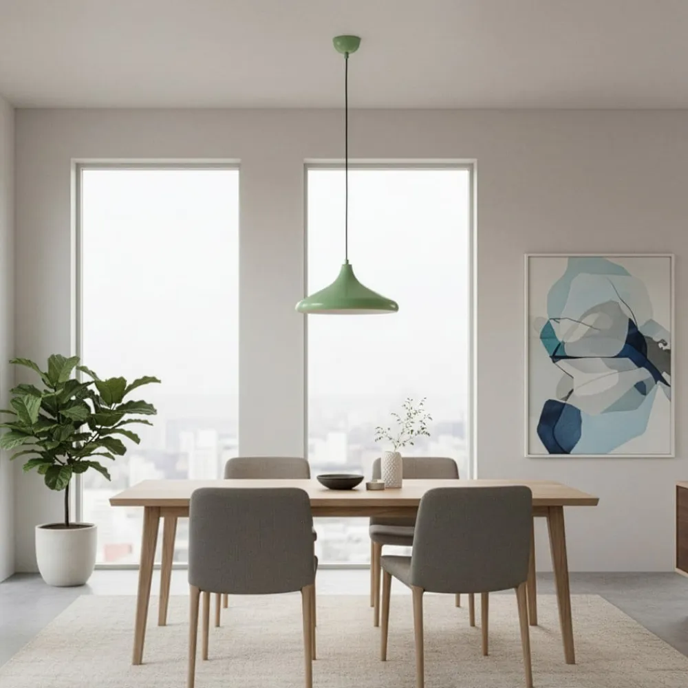 Opviq Hængelampe Eysan, mintgrøn, metal, Ø 35 cm, E27