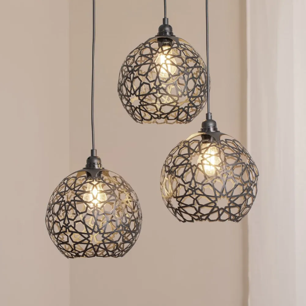 Hængelampe Fellini MR-787 3 lyskilder rund sort^Opviq Outlet