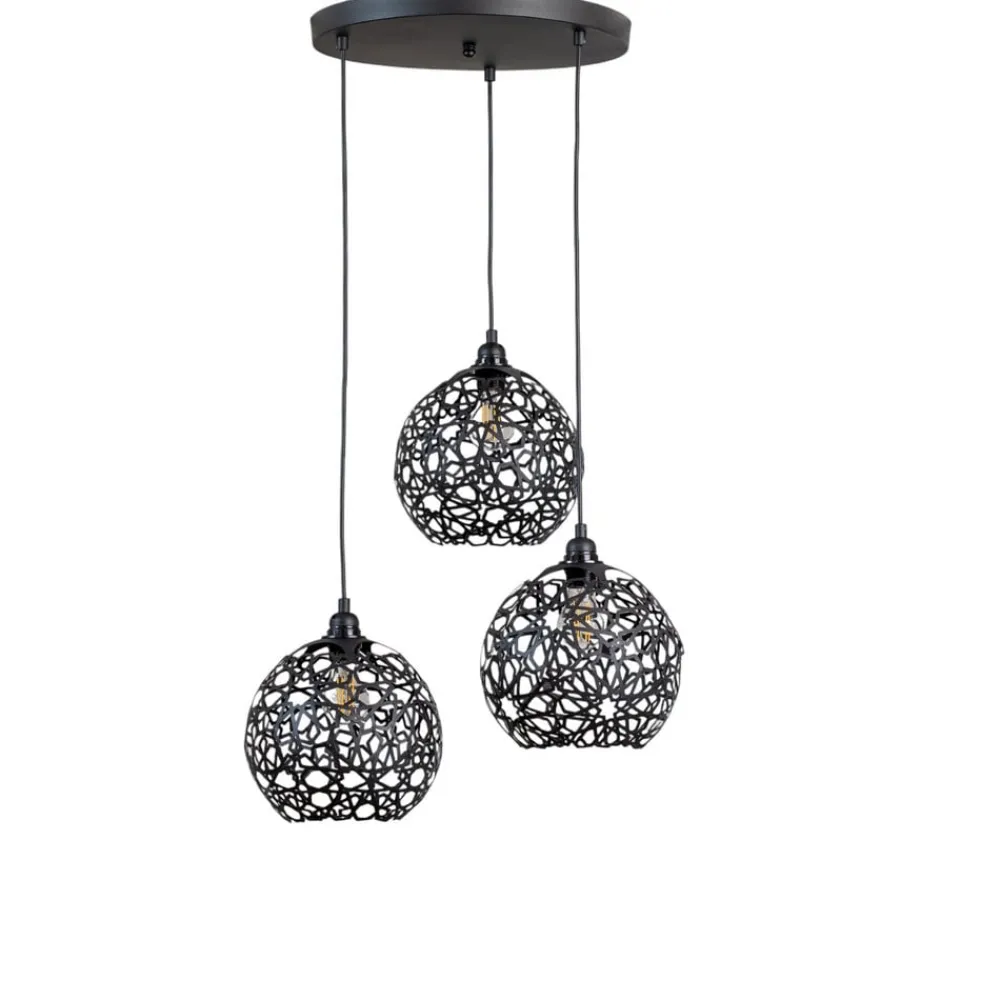 Hængelampe Fellini MR-787 3 lyskilder rund sort^Opviq Outlet