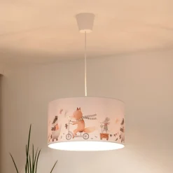 Hængelampe Ferdi Kids, tekstil, hvid, farvet^Duolla Clearance