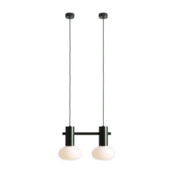 ALDEX Hængelampe Flo, grøn, 2 lyskilder, glas