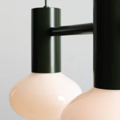 ALDEX Hængelampe Flo, grøn, 2 lyskilder, glas