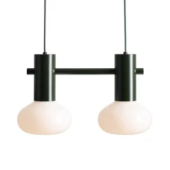 ALDEX Hængelampe Flo, grøn, 2 lyskilder, glas