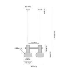 ALDEX Hængelampe Flo, rød, 2 lyskilder, glas