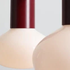 ALDEX Hængelampe Flo, rød, 2 lyskilder, glas