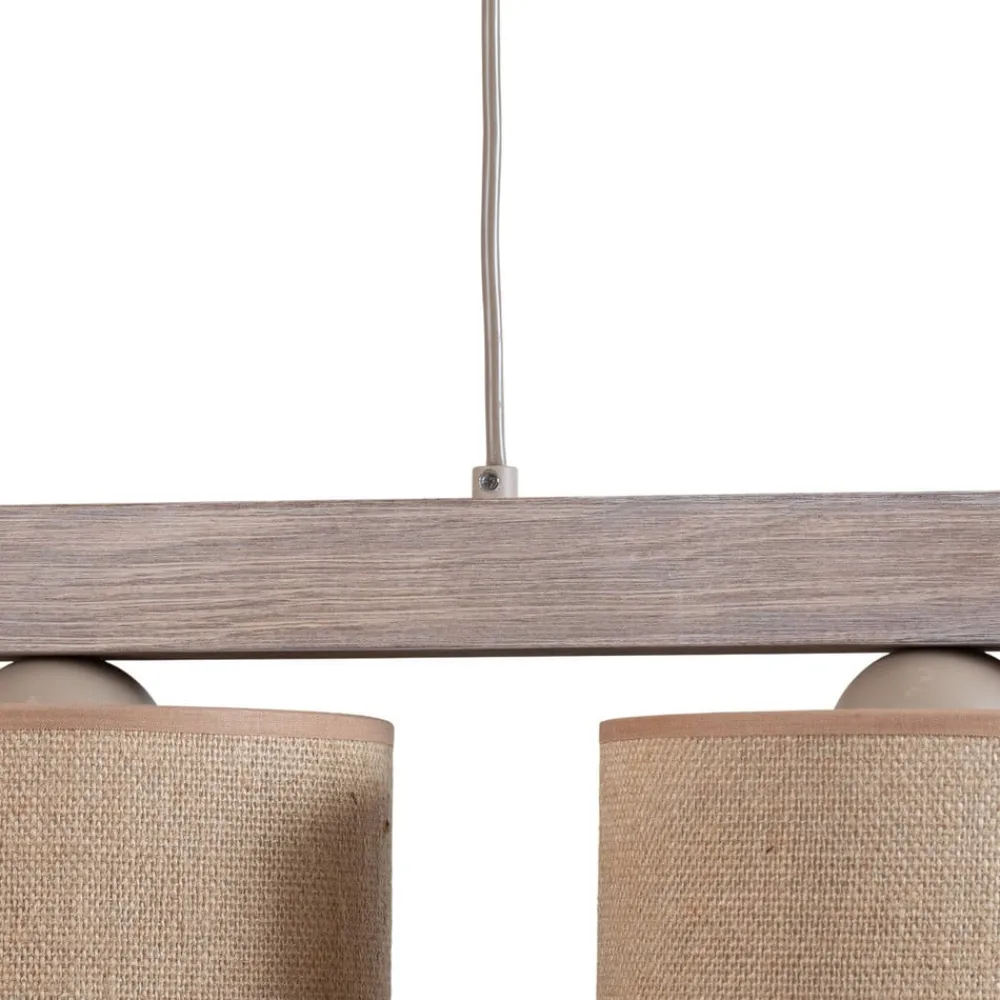 Duolla Pendellamper|Pendellamper>Hængelampe Forest, 3 lyskilder, lys træ, naturfarvet jute