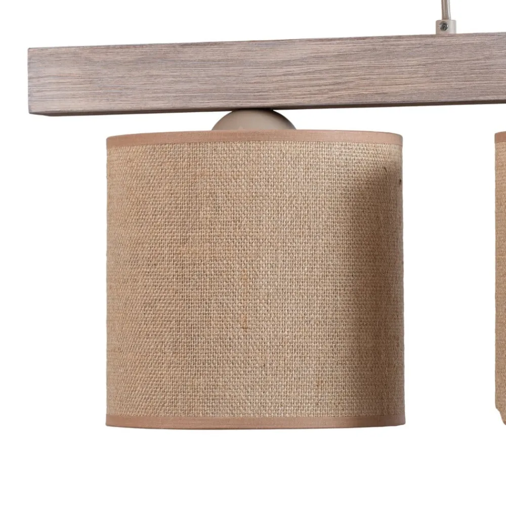 Duolla Pendellamper|Pendellamper>Hængelampe Forest, 3 lyskilder, lys træ, naturfarvet jute