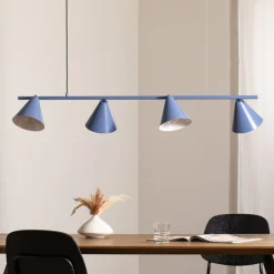 ALDEX Pendellamper|Pendellamper>Hængelampe Form 4, blå, metal, 4 lyskilder, kegle, E27