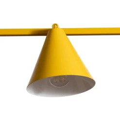 Hængelampe form 4, gul, metal, 4 lyskilder, kegle, E27^ALDEX Sale