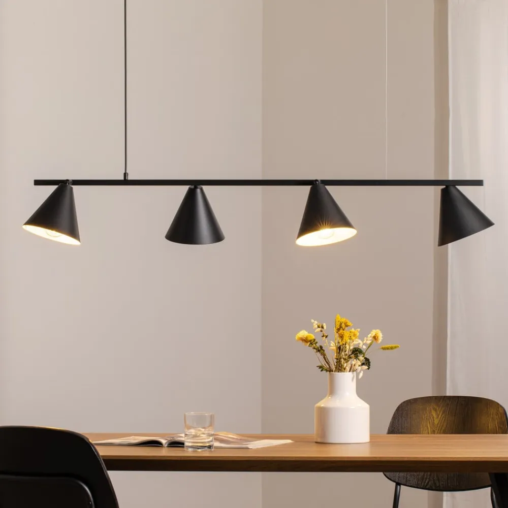 ALDEX Pendellamper|Pendellamper>Hængelampe form 4, sort, metal, 4 lyskilder, kegle, E27
