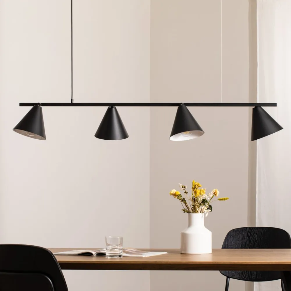ALDEX Pendellamper|Pendellamper>Hængelampe form 4, sort, metal, 4 lyskilder, kegle, E27